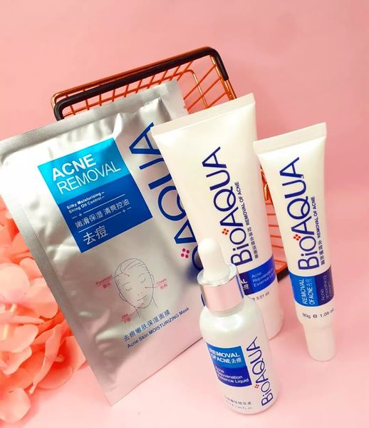 🎀¡ELIMINA EL ACNÉ DE TU VIDA! Te traemos la solución, kit completo Bioaqua, nutre, limpia y suaviza tu piel🎀