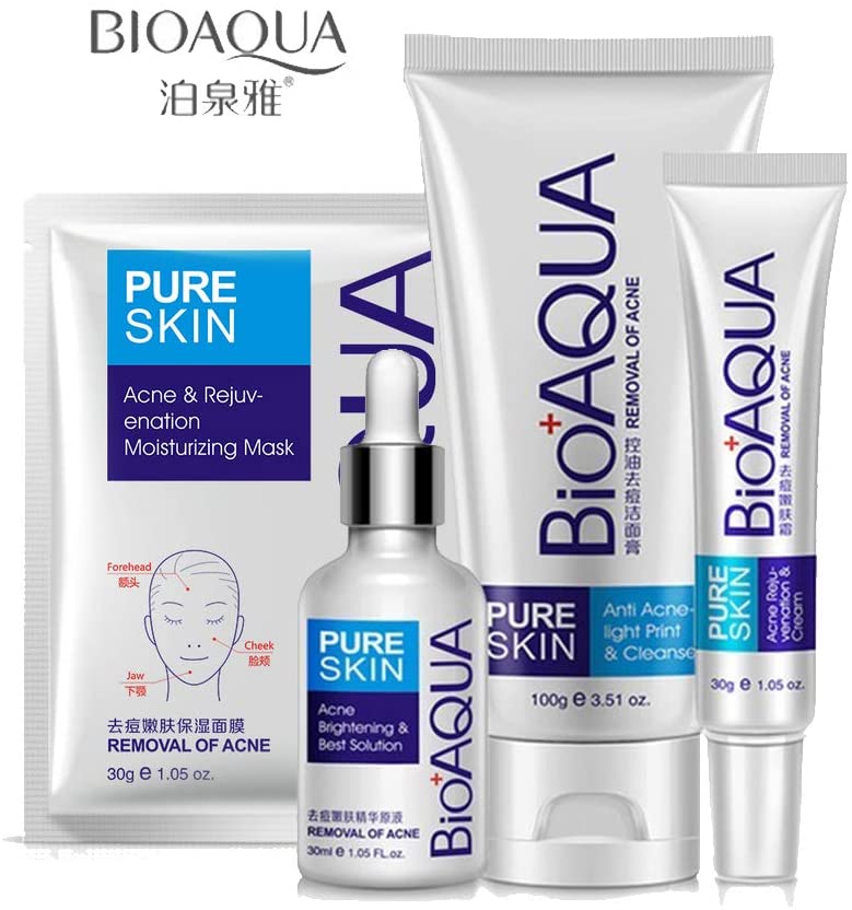 🎀¡ELIMINA EL ACNÉ DE TU VIDA! Te traemos la solución, kit completo Bioaqua, nutre, limpia y suaviza tu piel🎀