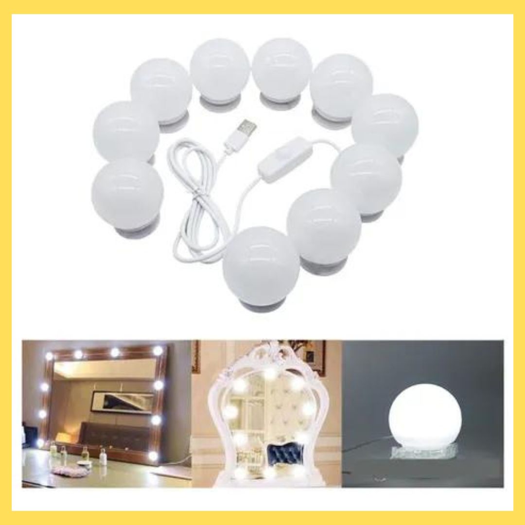 👩🦰 Kit De Luces Para Espejo Estilo Hollywood 10💡