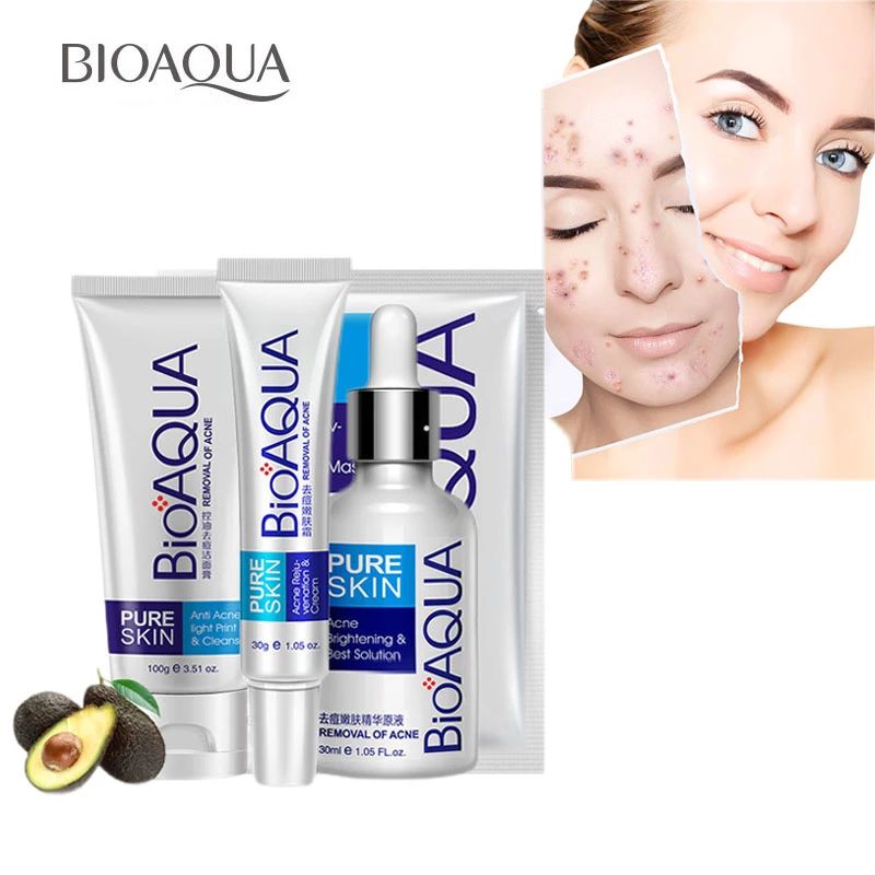 🎀¡ELIMINA EL ACNÉ DE TU VIDA! Te traemos la solución, kit completo Bioaqua, nutre, limpia y suaviza tu piel🎀